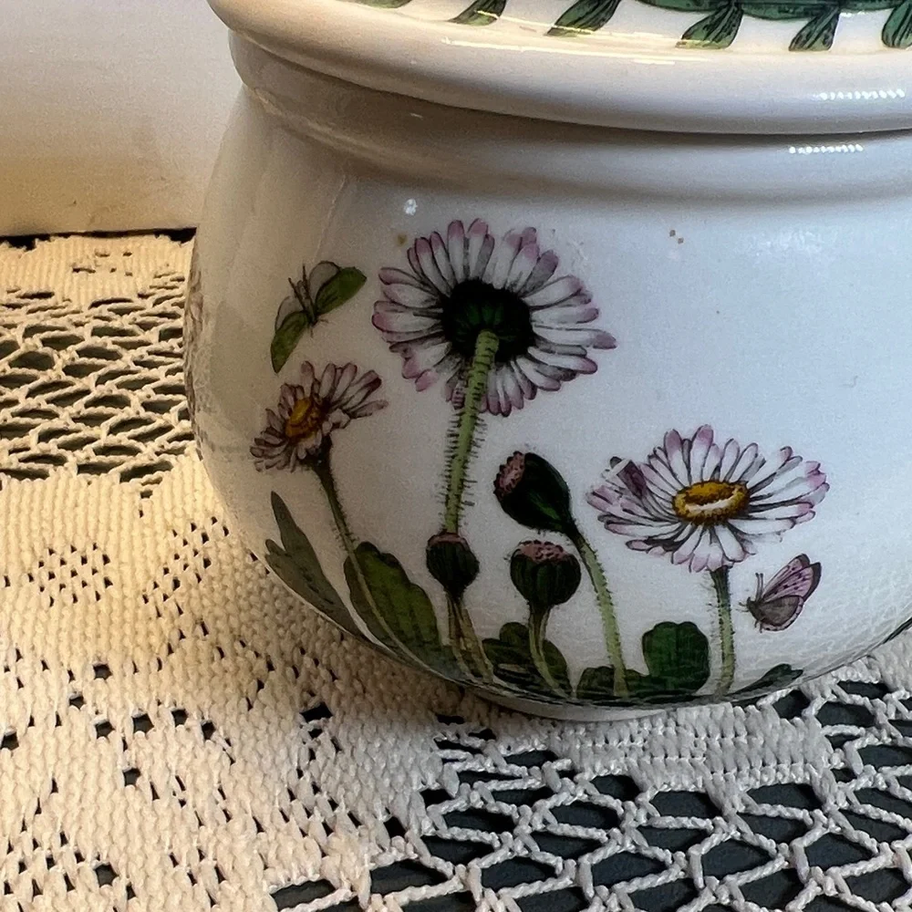 Botanic Garden Portmeirion Sugar Pot Gossypium Design Vintage Ceramic Bowl 4inch - Picture 4 of 8